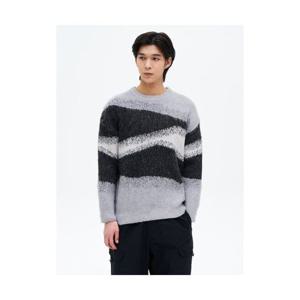 에잇세컨즈 8SECONDS 컬러 믹스 라운드넥 니트 그레이 265151AY43 405901