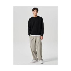 에잇세컨즈 8SECONDS 세미와이드핏 투턱 밴딩 팬츠 베이지 (424121EY1A) 424121EY1A 405955