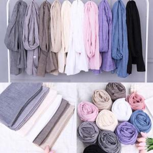 (앙상블) 소프트 무지 코튼 면 롱 스카프 머플러 가을