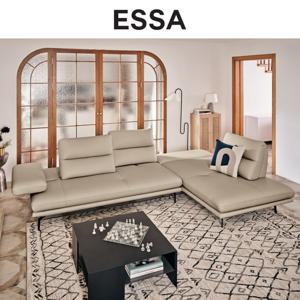 [에싸] 다즈 4인 오픈코너형 스윙기능 베티버 천연 면피 통가죽 소파