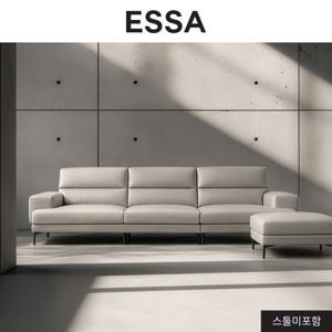 [에싸] 밀란 4인 베티버 천연 면피 통가죽 소파