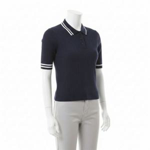 지포어 코튼 -블렌드 리브 숏 슬리브 스웨터 폴로 G4LF23S800-TWLT 여성 370399