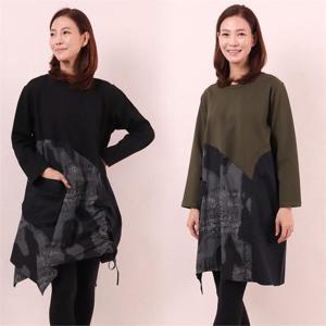 [강물처럼]아이우먼 배색레터링끈원피스 WC6804M010 빅사이즈 (6