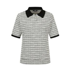 [팬텀]봄 여성 니트 카라 5부 반팔티셔츠 / 221E1TO153_BK_IC_IC