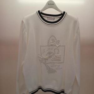 Latium HC06 봄느낌 진주배색 깔끔한 라운드 긴팔 니트티 T2613sw24I