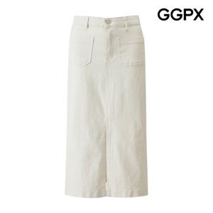 GGPX  H라인 트임 코튼 스커트 (GQ3SK014F)