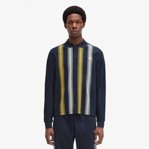 [Sharp] 옴브레 스트라이프 롱 슬리브 폴로 셔츠 - 네이비 AFPM243M545-608