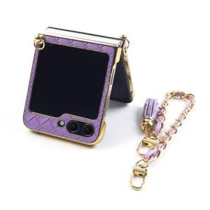 휴대폰케이스 플라핏 갤럭시 골든 그리드 리체스트랩 Z플립5