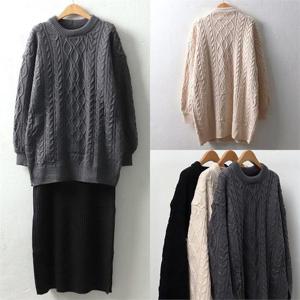 [강물처럼]위쉬몰 WC 꽈배기퍼프소매니트(7352H010) 빅사이즈 (6