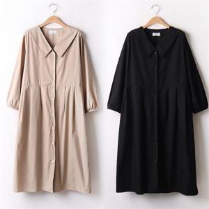 [강물처럼]위쉬몰 DL 플랫브이포켓원피스(A924H010) 빅사이즈 (6