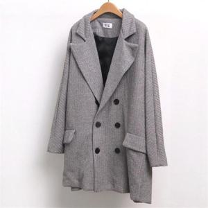 [강물처럼]빅사이즈사랑해요 7035L010 미디 골지 더블 코트 WC (