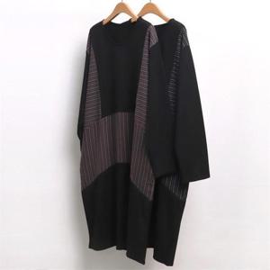 [강물처럼]빅사이즈사랑해요 6486L010 루즈 줄 배색 원피스 WC (