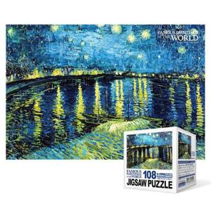 108피스퍼즐액자 108피스 직소퍼즐 - 론강의 별이 빛나는 밤 (미니)