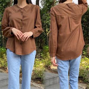 [강물처럼]위쉬몰 WB 펀칭자수플랫블라우스(B104H009) 빅사이즈