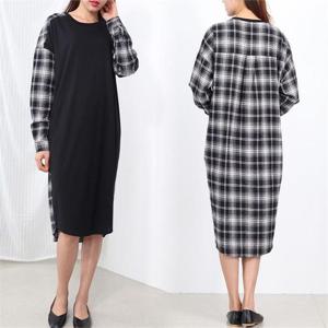 [강물처럼]위쉬몰 NB 하프체크모던원피스(6709H010) 빅사이즈 (6