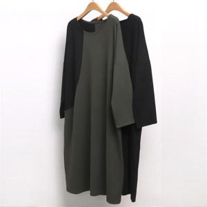 [강물처럼]빅사이즈사랑해요 6482L010 원 하프 배색 원피스 WC (