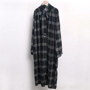 [강물처럼]빅사이즈사랑해요 3727L009 그린 체크 롱 원피스 WC (