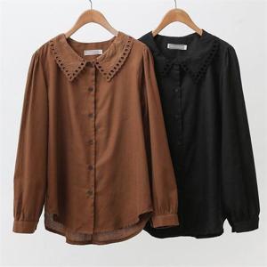 [강물처럼]빅사이즈사랑해요 B104L009 로너셔링퍼프블라우스 WB