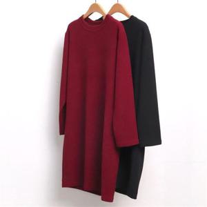 [강물처럼]빅사이즈사랑해요 8007L009 슬림 골지 원피스 WW (607