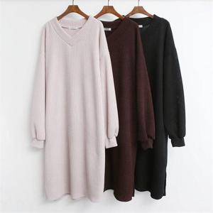 [강물처럼]빅사이즈사랑해요 B103L009 반하이골니트롱원피스 GR