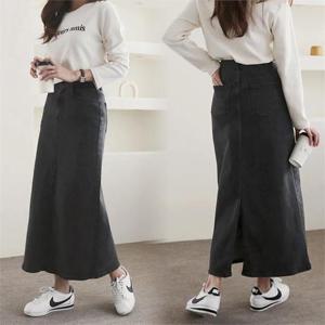 [강물처럼]위쉬몰 PN 뒷트임딥롱스커트444(B093H009) 빅사이즈 (