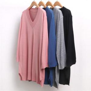 [강물처럼]빅사이즈사랑해요 4764L009 여유 브이 롱 니트 EB (60