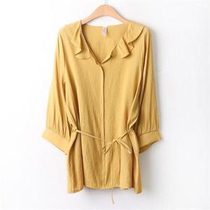 [강물처럼]아이우먼 프릴퍼프7부블라우스 GYA826M009 빅사이즈 (