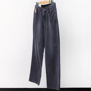 [강물처럼]빅사이즈사랑해요 A830L009 밴딩와이드워싱블랙진 DO