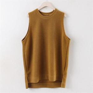 [강물처럼]아이우먼 언발 골지 라운드 조끼 WWw113M009 빅사이즈