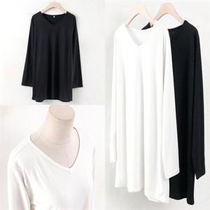 [강물처럼]위쉬몰 WW 365일브이넥긴팔-T(w076H009) 빅사이즈 (60