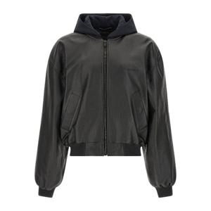 발렌시아가 살롱 드 꾸뛰르 그래픽 후드 봄버 재킷 869697TUS06