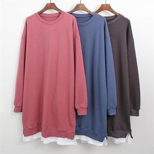 [강물처럼]빅사이즈사랑해요 B050L009 트임배색롱퍼프원피스 GG