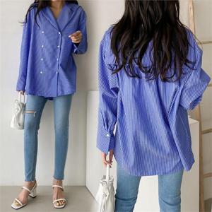 [강물처럼]위쉬몰 TM 더블마린잔줄셔츠(8599H009) 빅사이즈 (601