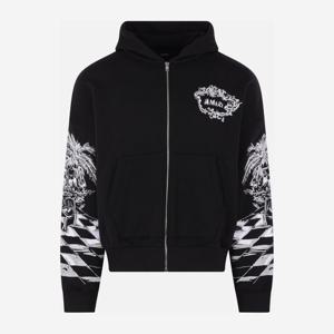 아미리 로고 자수 코튼 집업 후드 티셔츠 AMTOJR1099 001