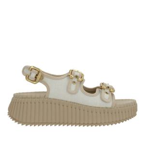 끌로에 캔버스 스웨이드 트림 버클 플랫폼 샌들 CH26U17K WX115