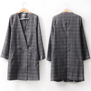 [강물처럼]빅사이즈사랑해요 9103L009 클래식체크속단추코트 BG