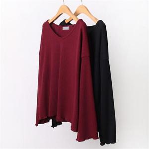 [강물처럼]빅사이즈사랑해요 A791L009 랍빠브이넥프릴골지티 GY