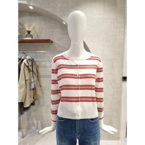 페이지플린  (F6ACA411) 라운드넥 단가라 긴팔 가디건