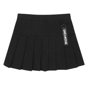 [에꼴리에]여아 밴딩 레터링 키링 플리츠 스커트 24OT756_BK