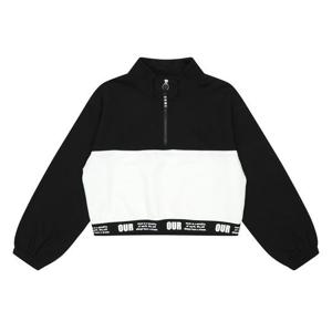 [에꼴리에]여아 레터링 밴드 배색 반집업 티셔츠 24OT755_BK