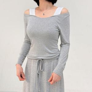 [강물처럼]아이우먼 어깨밴딩오프쫄티셔츠 RAX430M603 빅사이즈