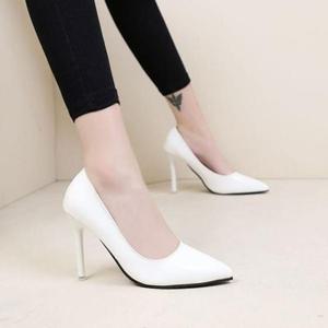 정장구두 레더 애나멜 뾰족코 펌프스힐