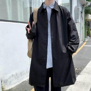 남자 롱 자켓 트렌치 코트 블랙 베이지 정장 코디