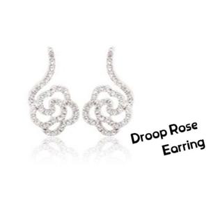 큐빅 장미 러블리 화이트 패션 모던 귀걸이 (5개묶음)
