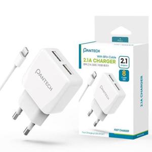 팬택 가정용충전기 분리형 2.1A 2포트 Ato8핀 (USR-H22-212) 핸드폰충전기 스마트폰충전기