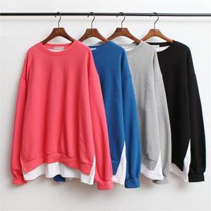 [강물처럼]빅사이즈사랑해요 B030L009 롱트임배색루즈맨투맨 GG