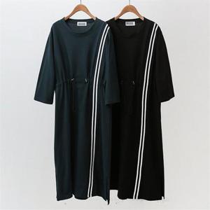 [강물처럼]빅사이즈사랑해요 B021L009 스토퍼끈라인원피스 WB (5