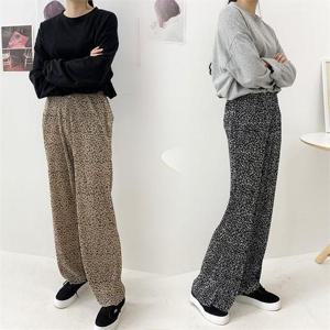 [강물처럼]위쉬몰 TG 밴딩호피플리츠통바지(B019H009) 빅사이즈