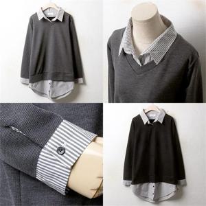 [강물처럼]위쉬몰 OL 브이골지긴팔셔츠티(3309H009) 빅사이즈 (5