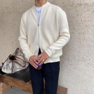 [다잇템]남성 색상 집업 2WAY 민무늬 가디건 (42327429A)